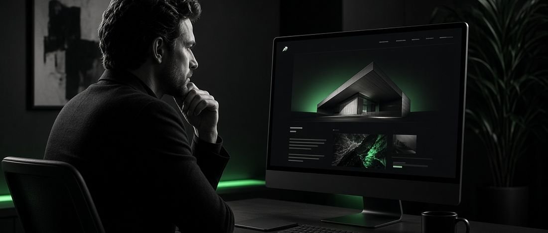 A business owner comparing freelance web designer rates on screen