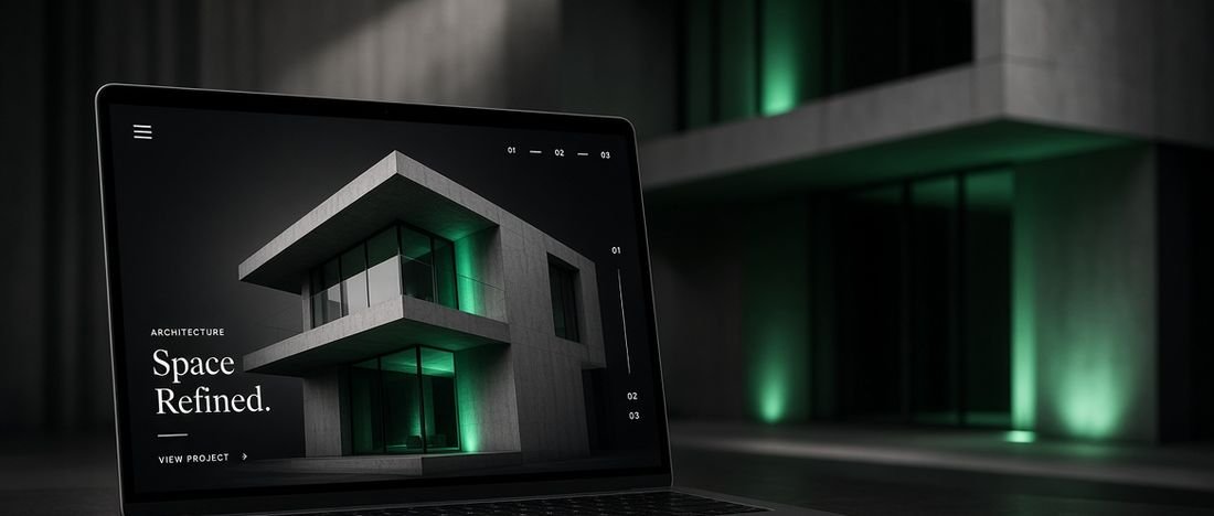 A custom web design concept shown on a tablet