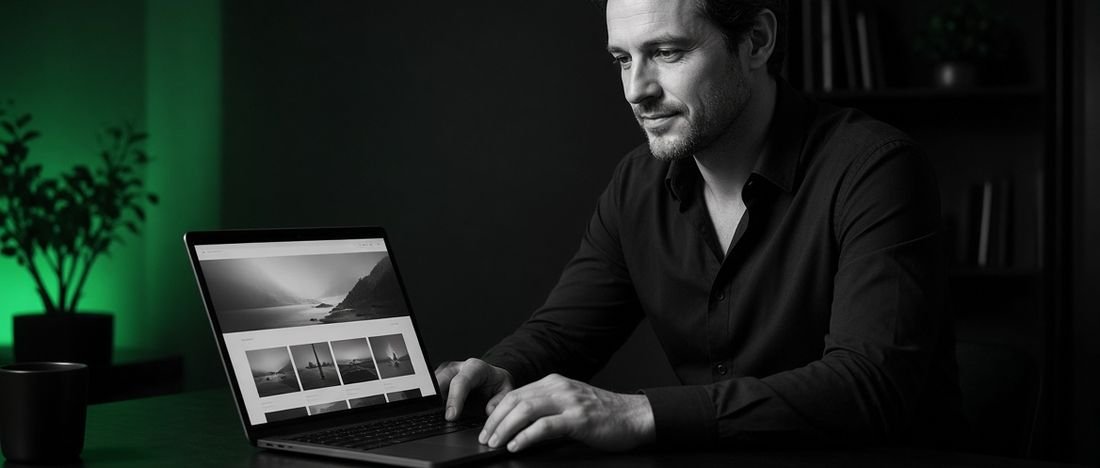 A freelance web designer working on a client website