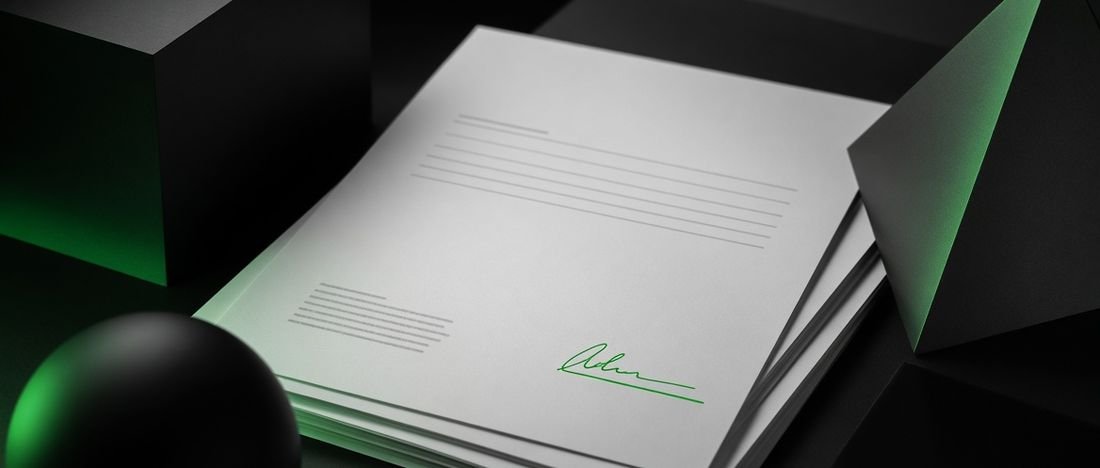 A printed web design proposal with the quote agreed in writing