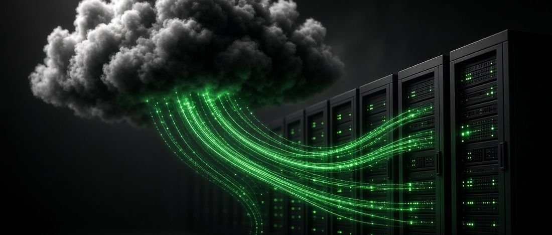 Server racks representing website hosting and maintenance